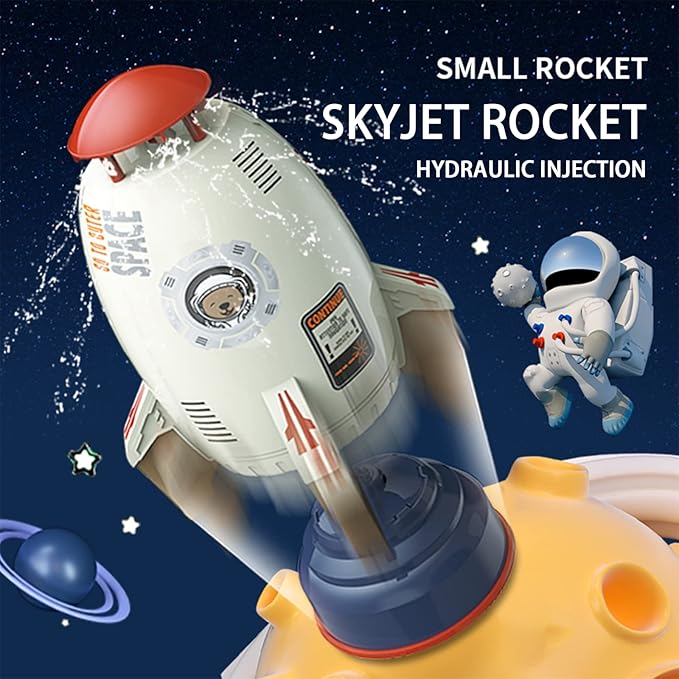 Rocket Sprinklers Toys Water Splash Rocket Outdoor Water Play for Kids Rocket Sprinklers Toy Water Blaster Rockets Summer Garden Lawns Water Toys Spray for Kids 3 Years and Up (Gray)