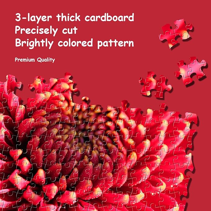 Jigsaw Puzzles Colorful Flowers Daisy - WISHDIAM Puzzles for Adults - 2 Pack 1000 Pieces Nature Floral Impossible Difficult Challenging Puzzles for Home Decor Birthday Party Gifts Toy for Men Women