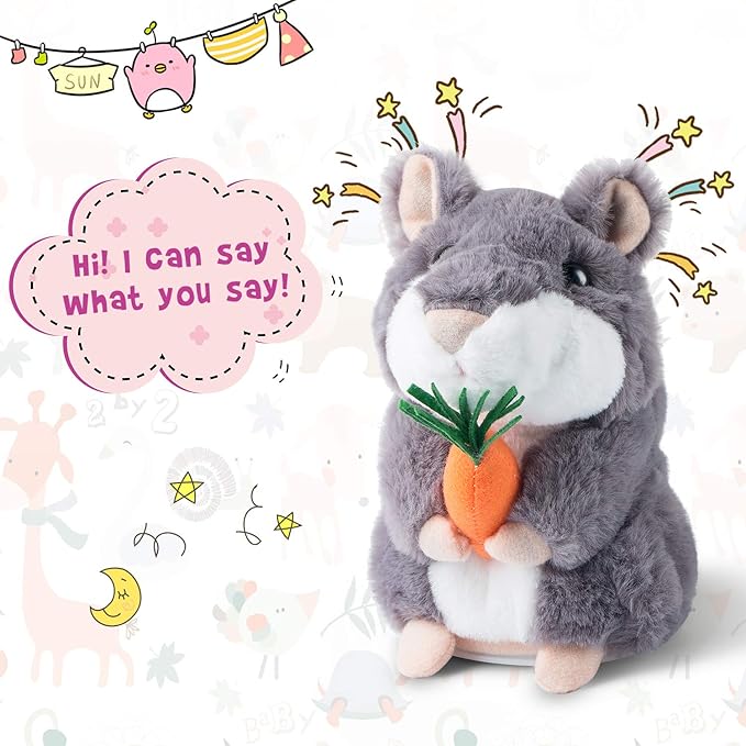 Ayeboovi Toddler Toys for Kids Talking Hamster Repeats What You Say Baby Toys Autism Toys Fun Toys Talking Toy for Boys and Girls