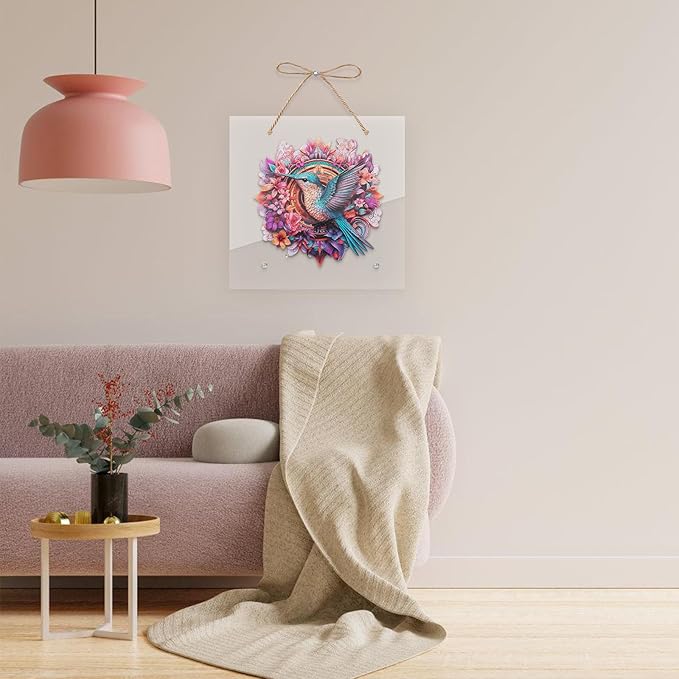 Hummingbird 500 Pieces Wooden Jigsaw Puzzles for Adults with Unique Irregular Shape Fun Challenging Bird Puzzles for Kids and Couples on Birthday,Children’s Day,Christmas 16.7"x 16.7"