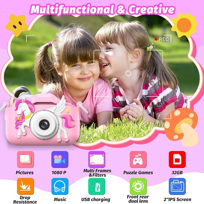 Masterbee Children's Camera Toys for Girls & Boys, 3-12 Years - 1080P HD Video Kids Digital Camera - Perfect for Christmas & Birthday Gifts
