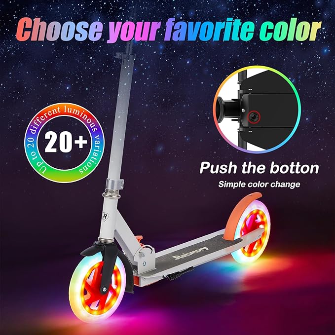 Kick Scooter for Ages 8-12,Kid, Teens. Max Load 165 LBS. Foldable, Lightweight, with Light Wheels, Teen and Adults, 3 Adjustable Levels.