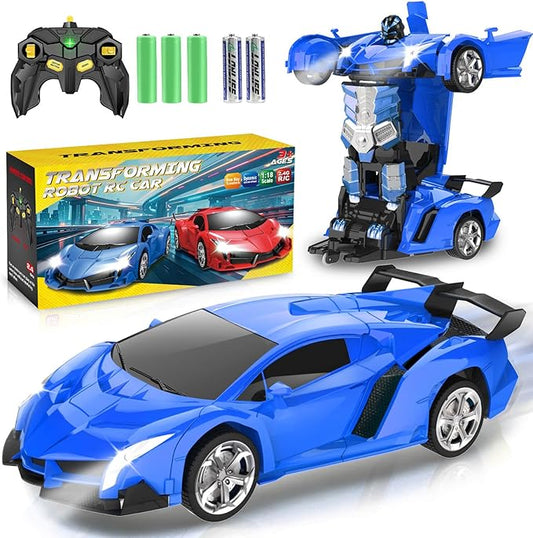 Remote Control Car Toys - Transforming RC Cars for Kids, Transform Toys Car Robot, Gift Kids Toys for 3 4 5 6 7 8 10 12 Years Old Boy, Blue