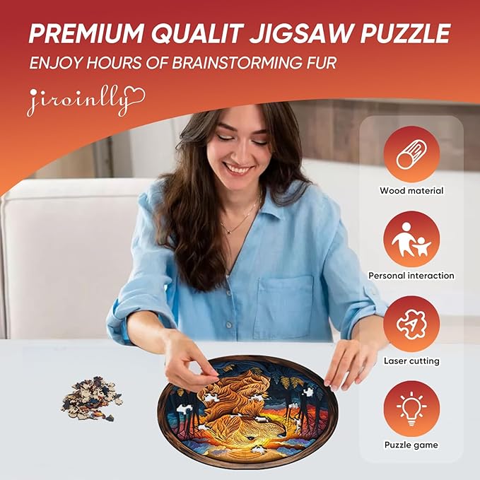 Wooden Puzzle for Adults - 3D Golden Retriever Wooden Jigsaw Puzzles 200 Piece, Unique Shaped Animal Challenging Puzzles, Exquisite Packaging, Best Gift for Family Friends11.2x11.2 in