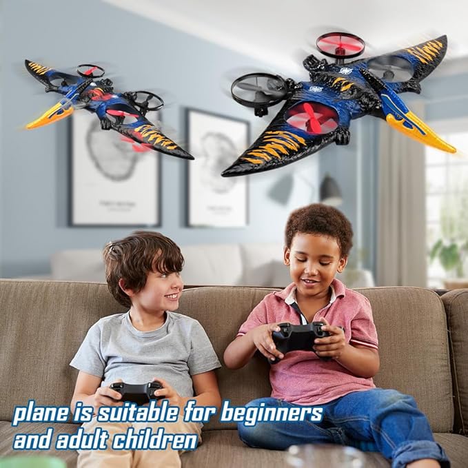 jaming Pterodactyl Dinosaur Toys Drone for Kids and Adults Easy to Fly Dragon Remote Controlled Aircraft for Beginners Hobby RC Plane Toys Birthday Gifts for Boys