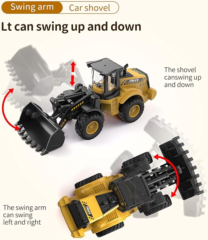 Construction Toys Excavator for Kids, Geyiie Toys Truck Excavator Tractors for Boys Girls 3-5 4-7 8-12 Year Old Kids, Birthday Gift