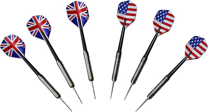 Hathaway Geneva Dartboard and Cabinet Set - Includes 18-in Dartboard, Steel-Tip Darts, Chalk Scoreboards - Perfect for Family Game Rooms, Basements, Home Bars, Wood Grain/Black/Gray