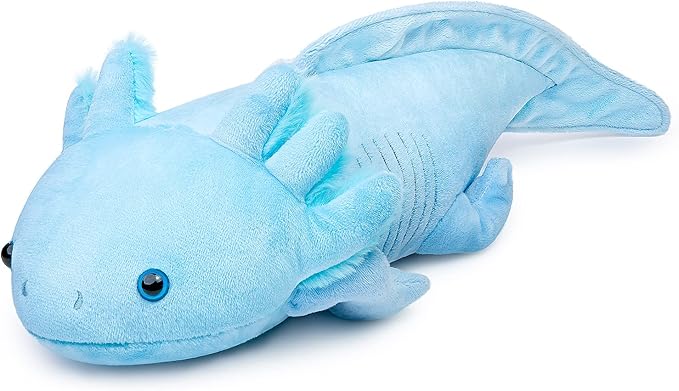 Tiny Heart Axolotl Plush, Axolotl Stuffed Animal, Lifelike Cute Blue Axolotl Plush Toy, Gifts for Kids, Girls for Gifts 20 Inches Long(Blue)