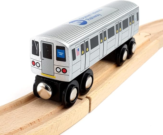 MUNI PALS Munipals Staten Island Railway Wooden Railway–Child Safe and Tested Wood Toy Train