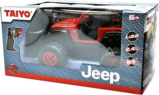 Jeep Wrangler Rubicon 1:22 Scale R/C - Red - Taiyo, 2.4GHz, Remote Control Vehicle, Authentic Design, Off Road, Controller, Battery Powered Hobby Car