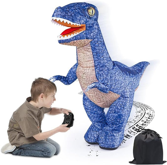 Dinosaur Inflatable Remote Control Toy for Kids, Electric Dinosaur Toy with 360°Rotation, Rechargeable T-Rex RC Walking Car for Boys & Girls, Christmas Birthday Gifts for Kids Age 6-12