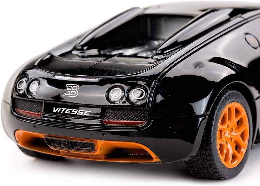 RASTAR RC Car | 1:24 Bugatti Veyron 16.4 Grand Sport Vitesse Radio Remote Control Racing Toy Car Model Vehicle, Black/Orange
