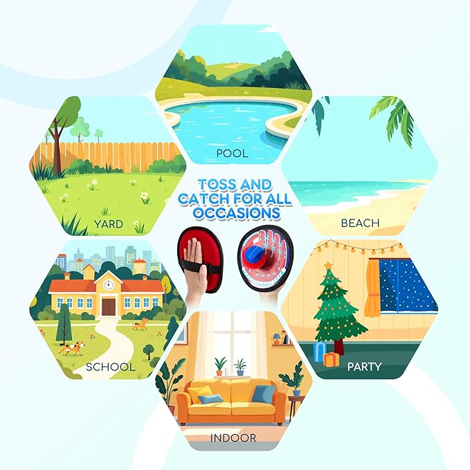 Toss and Catch Ball Set - Soft & Safe Toddler Baseball Gloves for Beginners - Kids Games Toys Indoor Outdoor - Great for Yard Beach Pool - Birthday Gift Boys Girls 2 3 4 5 6 7 8 9 10 Years