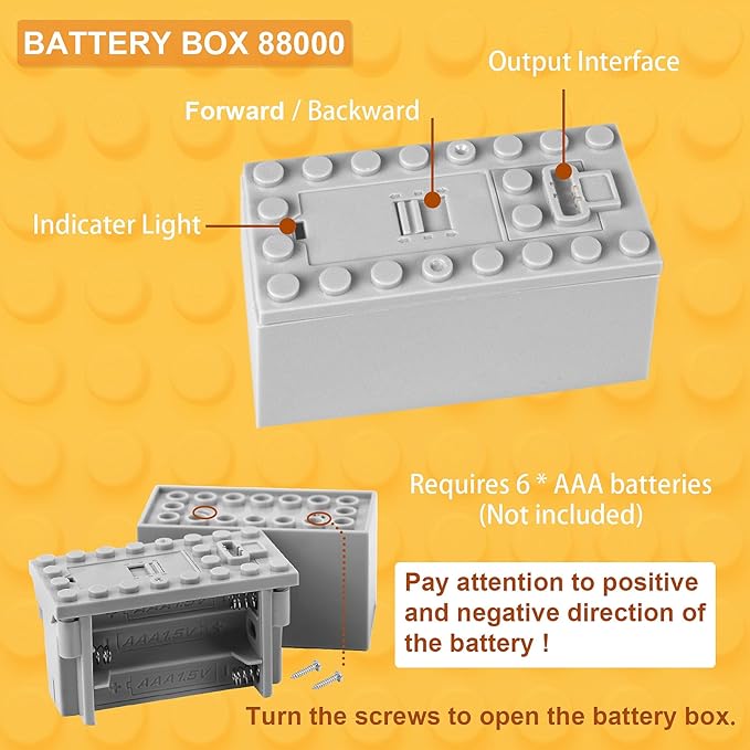 43pcs Power Function Motor Set for Lego Technic: 5 Motors (M/L/XL/Train/Servo), 2 Battery Boxes, IR Remote & Receiver, Control Switch, Cable, Building Block Tool Kit...Birthday Gift for Kids & Adults