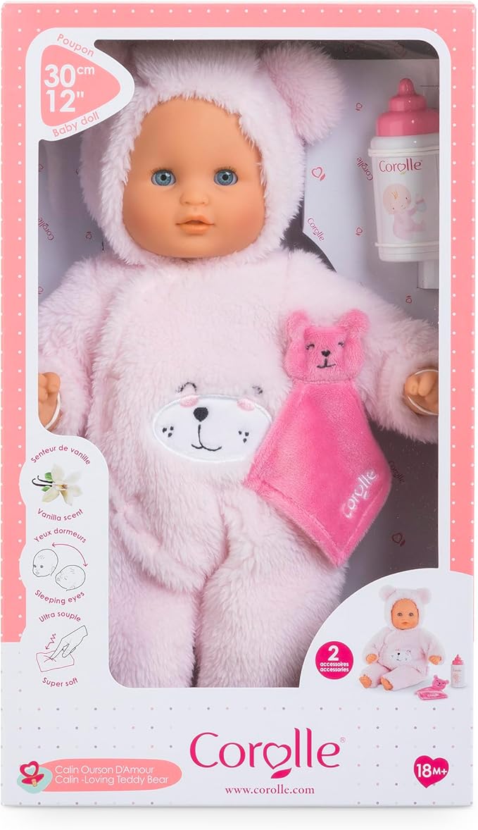 Corolle My First Baby Doll Cuddly Teddy Bear 12 Inch Soft Plush Toy for Toddlers and Kids Ages 18 Months and Up