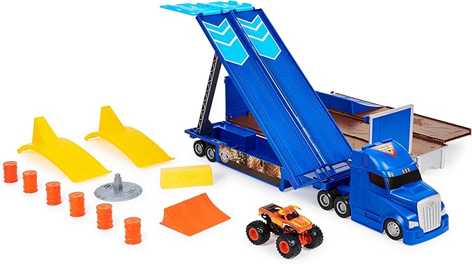 Monster Jam, Transforming Hauler Playset and Storage with Exclusive El Toro Loco Monster Truck, 1:64 Scale, Kids Toys for Boys and Girls Ages 4 and Up