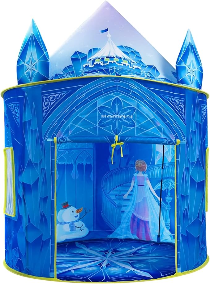 Princess Play Tent, Frozen Toy for Girls, Ice Castle Kids Tent Indoor and Outdoor, Large Imaginative Playhouse 51" X 40" with Carrying Bag for 1 2 3 4 5 6 7 8 9 Years Old Girls Gift