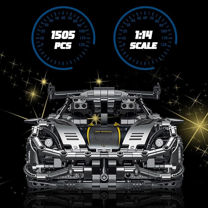 WISEPLAY Model Car Building Kits for Adults - Collectible Models Car to Build - Technic Set 1:14 Scale 1505 Pieces - Great Easter Gift
