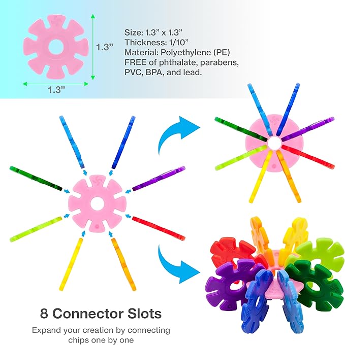 PicassoTiles Building Chip Interlocking Disc Construction Blocks in Pink Color STEM Learning Early Education Toy Engineering Playset Child Brain Development for Toddlers Girls Boys Kids Age 3+ PTF108