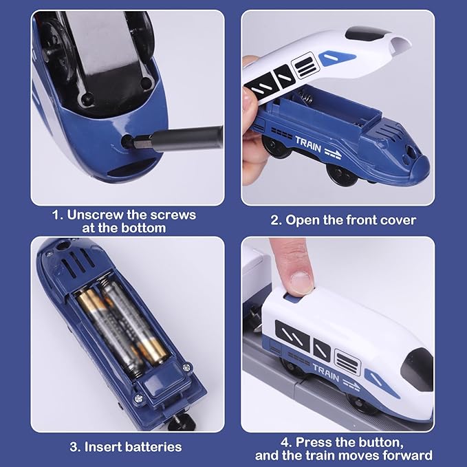 Train Sets for Boys 4-7, Battery Operated Train Set with Tracks(Magnetic Connection), Compatible with Thomas, Brio, Chuggington, Gifts for 3 4 5 6 Years Old (City)