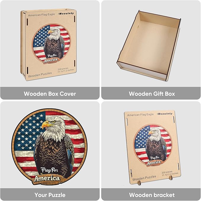 Wooden Puzzle for Adults, Eagle Wooden Jigsaw Puzzles(15.7 * 15.9in-500pcs), Unique Shape Animal Adult Puzzles,Irregular Wood Puzzles Best Gift for Adults and Kids Family Game