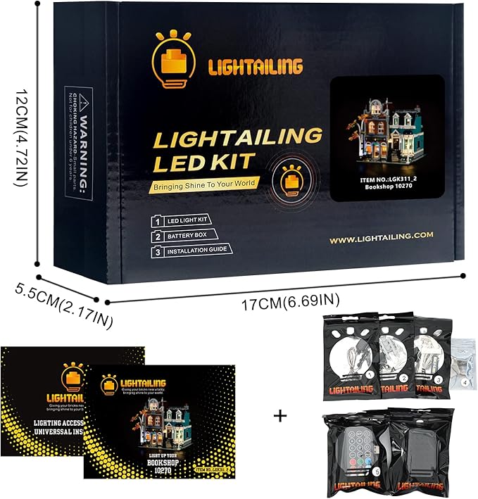 Lightailing Led Light for Lego 10270 Creator Expert Bookshop Building Blocks Model：Remote-Control Version - NOT Included The Model Set
