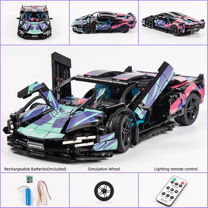 Remote Control Car Building Kit - 1:14 Remote Control Car for Boys 8-12 & Adults, Building Toys for Boys Age 8-12, Engineering Construction Toy (1280 PCS)