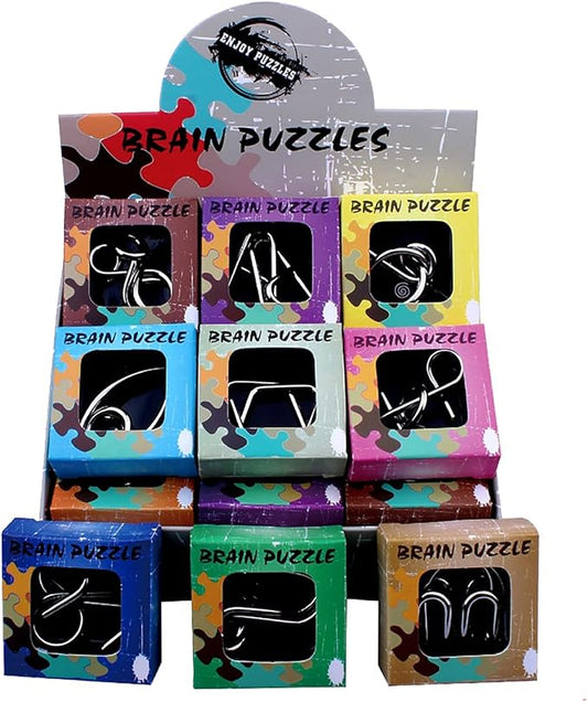 AHYUAN 24 Pack Metal Puzzles Easter Basket Stuffers IQ Wire Metal Puzzles with Paper Box Gift Package Great Educational Puzzle Games Toys Magic Trick Toy for Party Favor Kids Adults Challenge