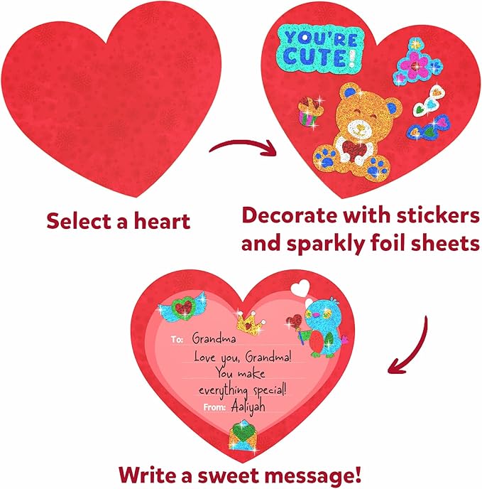 Skillmatics Foil Fun - Friendship Hearts, Mess Free Art for Kids, DIY Creative Activity, Gifts for Girls & Boys Ages 4, 5, 6, 7, 8 and Up
