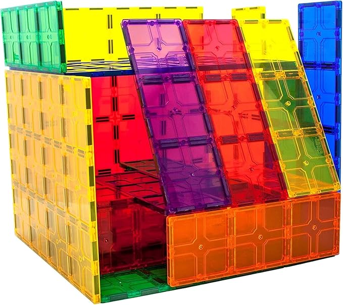 PicassoTiles Kids Toy Magnetic Building Blocks Magnet Tiles Supersized Large Stabilizer Base Jumbo XL Plate Foundation Education Construction Kit Engineering STEM Children Learning Stacking Set