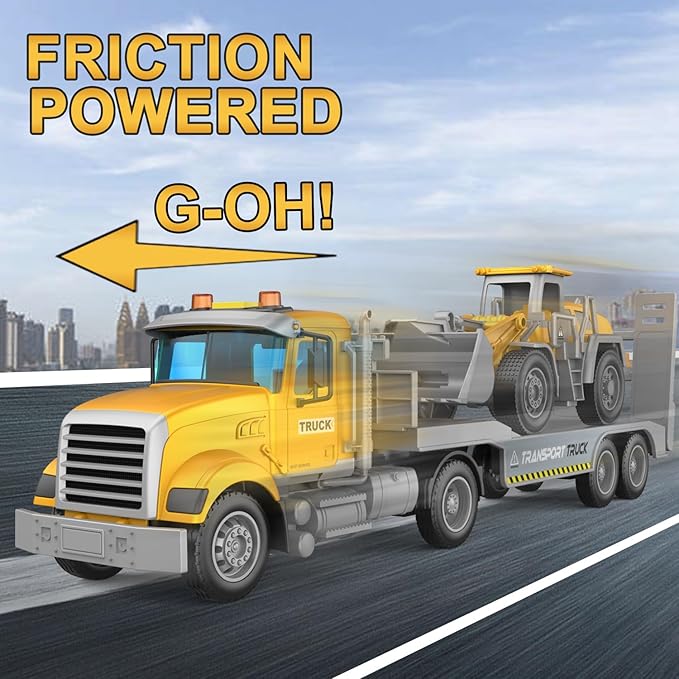 Carrier Vehicle Truck Toys for Kids, Includes Carrier Car and Bulldozer Truck, Cars Toy Birthday Gift for 3+ Years Old Boys and Girls