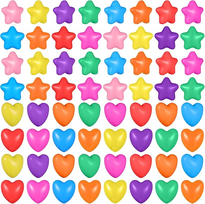 Cabilock Star Ball Pit Ocean Balls for Kids 100pcs Colorful Swimming Pool Balls Baby Pool Water Toys for Safe Play, Boys Girls Festival Party Decoration
