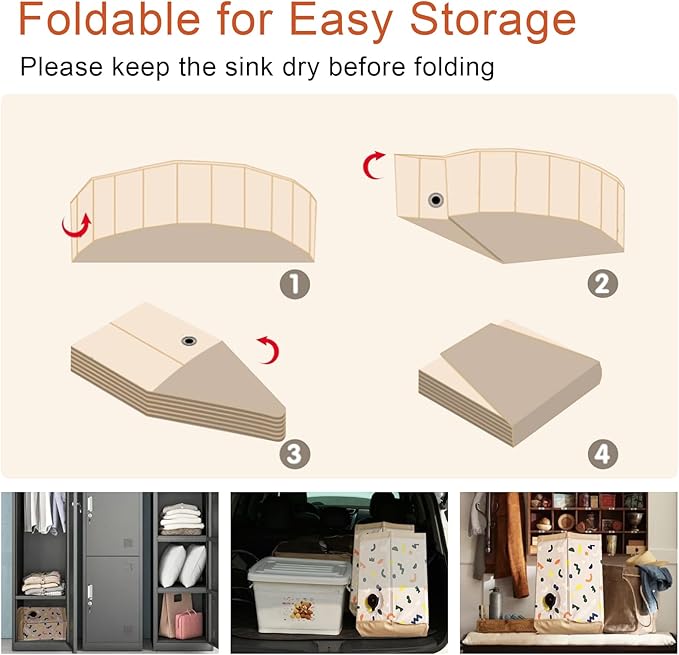 Ball Pits for Toddlers, 47" x 12" Foldable Kiddie Pool Dog Ball Pits Collapsible Baby Pool Dog Swimming Pool Portable Sandbox Kid Pool Indoor and Outdoor Game Without Balls