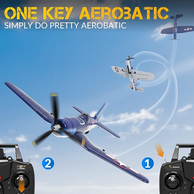 4CH RC Plane, P51D RC Airplane with 3 Modes High Speed Engine, Remote Control Airplane with Xpilot Stabilization System & Aerobatic, Remote Control Plane Gift for Kids & Adults