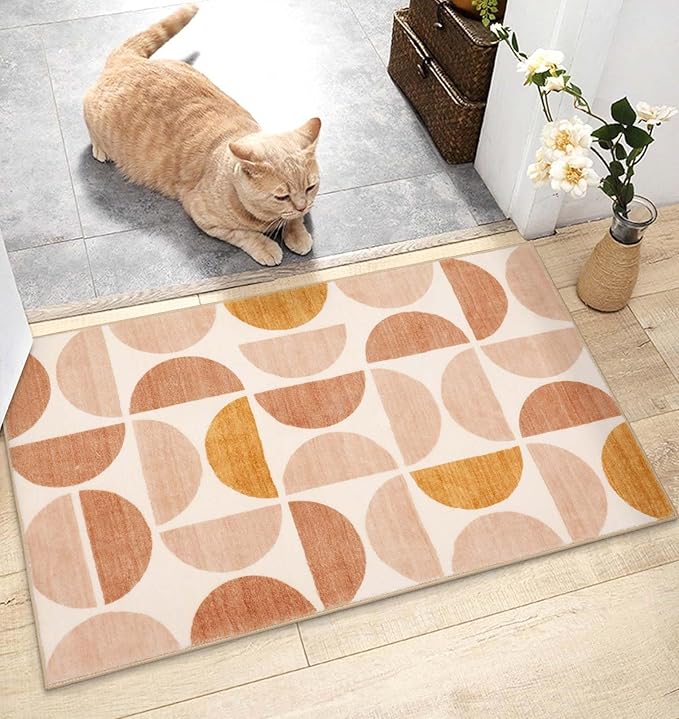 Lahome Boho Small Rug- 2x3 Soft Kitchen Rugs Non-Slip Ultra-Thin Washable Rugs for Enrtyway, Indoor Door Mat Geometric Modern Bohemia Throw Carpet for Bathroom Bedroom Office(2x3ft,Multi)