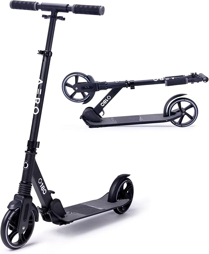Aero Two Wheels Kick Scooters for Kids Ages 6-12, Teens and Youth. Big Wheel Scooter for Boys and Girls, with Shock Absorption, Max 176lbs, Foldable and Height Adjustable