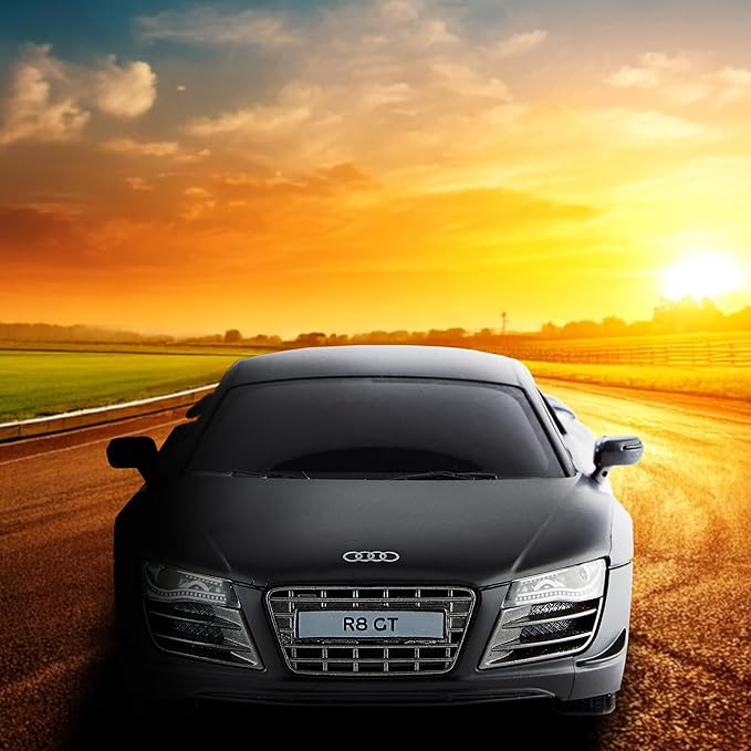 CMJ RC Cars Audi R8 GT RC Remote Control Car Limited Edition Black 2.4Ghz 1:24. Licensed RC Car Series for Girls and Boys Age 8 9 10 11 12 Years Holiday Ideal Gift (Black)