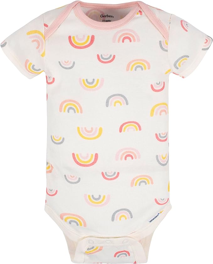 Gerber Baby Girls' 5-Pack Short Sleeve Variety Onesies Bodysuits