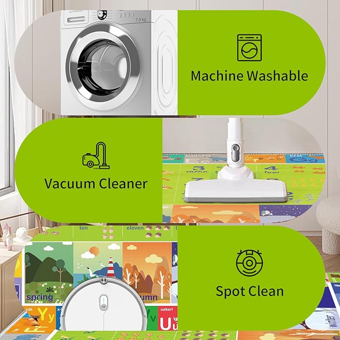 ABC Rug for Kids Playroom,Toddler Alphabet Mats Washable for Baby Area,Classroom,Play Room,Floor,Nursery (5x7FT)