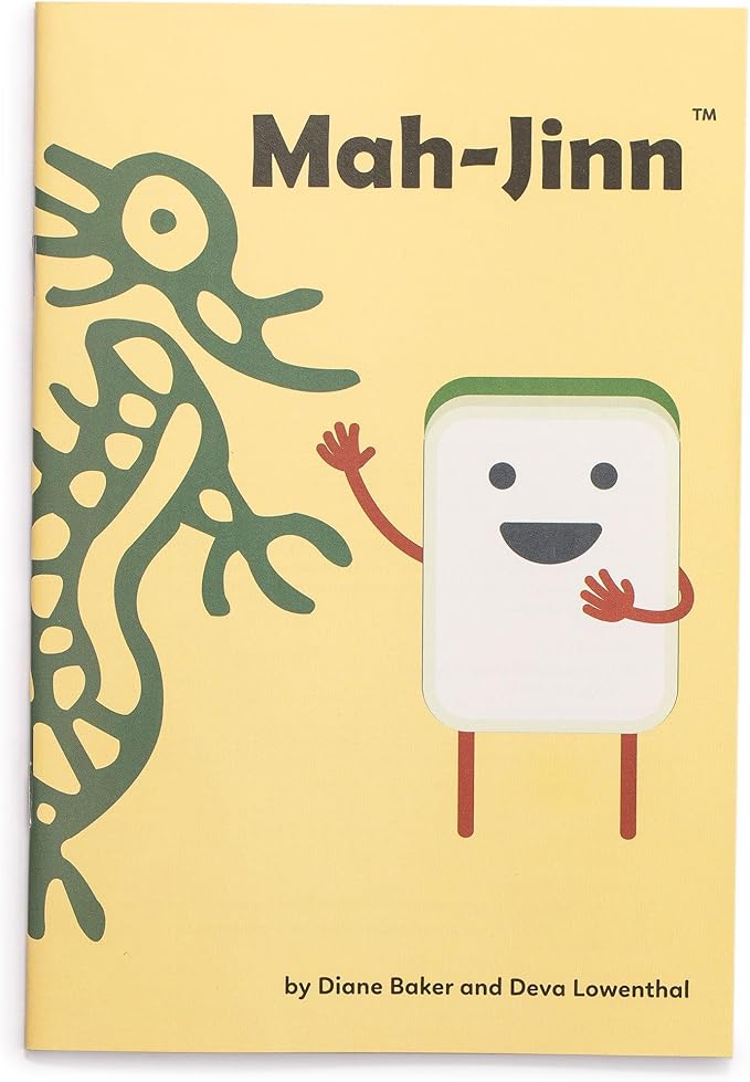 Yellow Mountain Imports "Mah-Jinn, a New Kind of Mahjong for Young Players - Complete Set with 152 Melamine Tiles, 4 Wooden Racks, and Dice