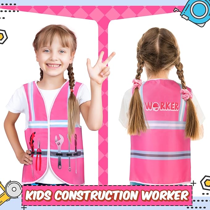 Panitay 12 Pcs Kids Community Helper Dress up Vest, Boy & Girl Career Cosplay Party Costume for Toddlers Occupation Role Play