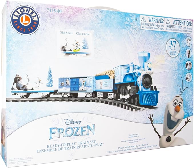 Lionel Disney's Frozen Ready-to-Play Set, Battery-Powered Model Train Set with Remote
