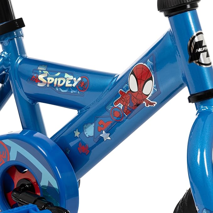 Huffy Disney and Marvel 12/16 Inch Boy's Bike for Kids, Multiple Color Options and Designs Available, Ideal for Ages 3+ Years Old, Removable Training Wheels, Adjustable Seat, Simple Coaster Brake
