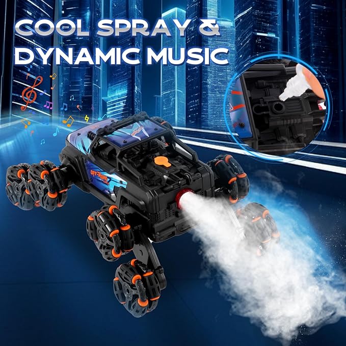 8 Wheels Hand Controlled Rc Stunt Car Toys, Gesture Sensing Remote Control Cars for Boys Age 6 7 8-12 13 14 Year Old, Birthday Gifts Ideas for Kids-Blue