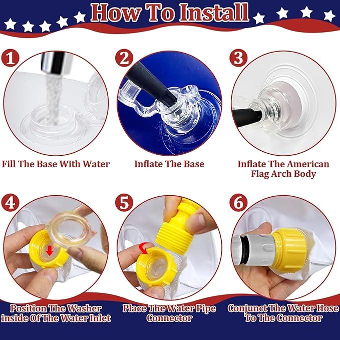4th of July Inflatable Sprinkler for Kids, 8F * 5.5F American Flag Sprinkler Outdoor Water Toys for Kids Adults 4th of July Independence Day Summer Water Party Backyard Outside Games Activities
