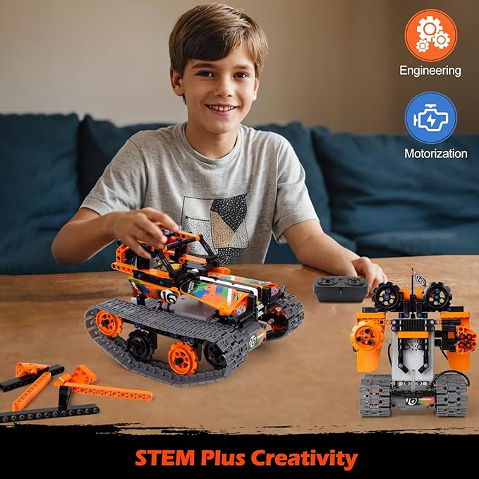 Building Toys STEM Robot Kit for Kids Ages 8-12, Remote Control Erector Sets Engineering Robotics Kits, Educational Birthday for Boys & Girls 5-7 9 10 11 13 14+ Year Old
