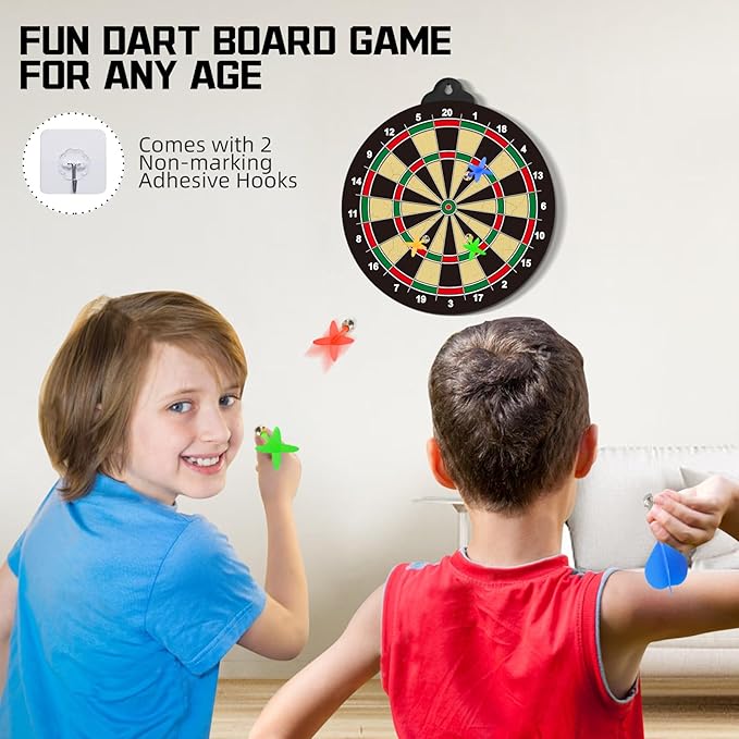 OleFun Dart Board Toys for Boys Age 8-12, 2 in 1 Magnetic & Felt Dartboard, Indoor and Outdoor Game for Kids, Ideal Birthday, for Age 8, 9, 10, 11, 12 Years Old