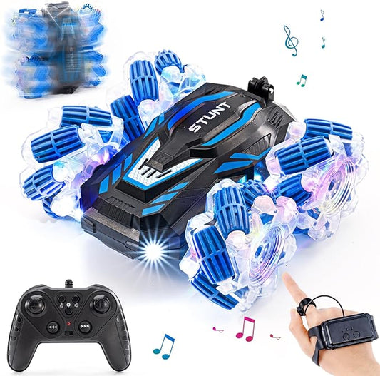 2.4GHz 4WD Gesture Sensing RC Stunt Car, Double-Sided 360° Flips Remote Control Cars,Best Birthday Gifts for Kids,Gesture RC Car Remote Control Transformed Vehicle for Boys Age6-12 yr