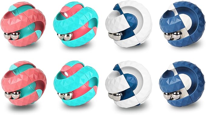 8 Pack Orbit Ball Toy, Fidget Cubes Top Spinning Toy, Great Party Favor Gifts & Creative Decompress Toys, Puzzle Track Games for Kids Children Adults