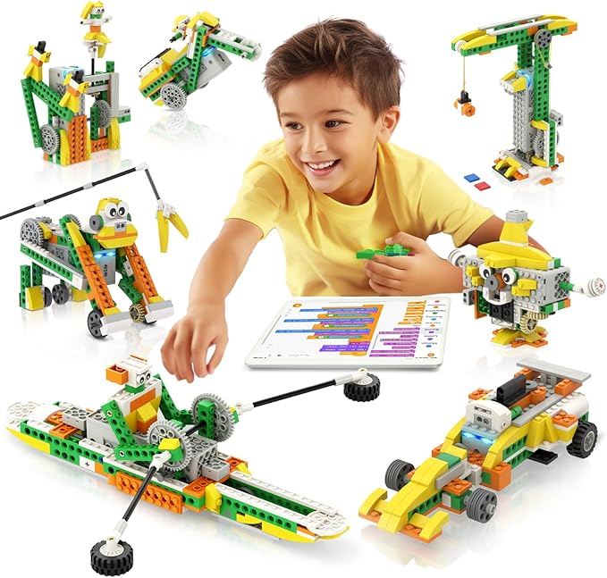 Q Robot Building Kit, 20-in-1 Programmable APP RC Car Robotics Coding Kit, STEM Projects Educational Birthday Gifts for Boys Girls Kids Aged 6-12 (233 Pieces)